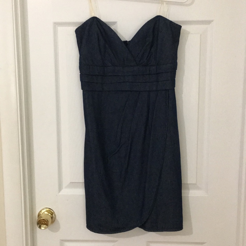 Strapless Dark Denim Dress
